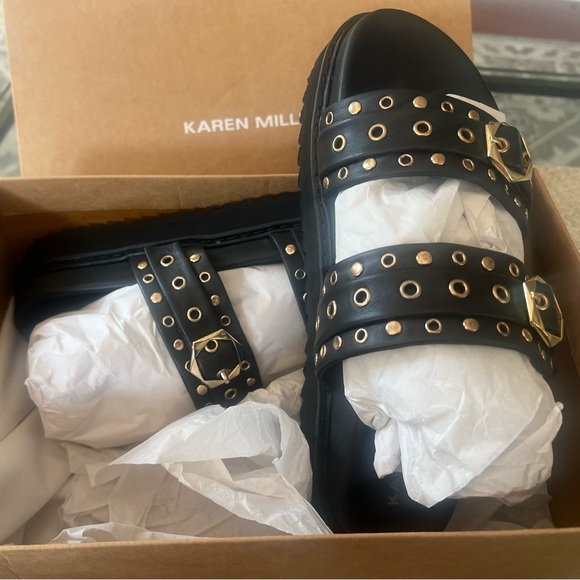 NWT Karen Millen USO Studded Mule Simone Leather Studded Strap Mule🔥 - Picture 8 of 13